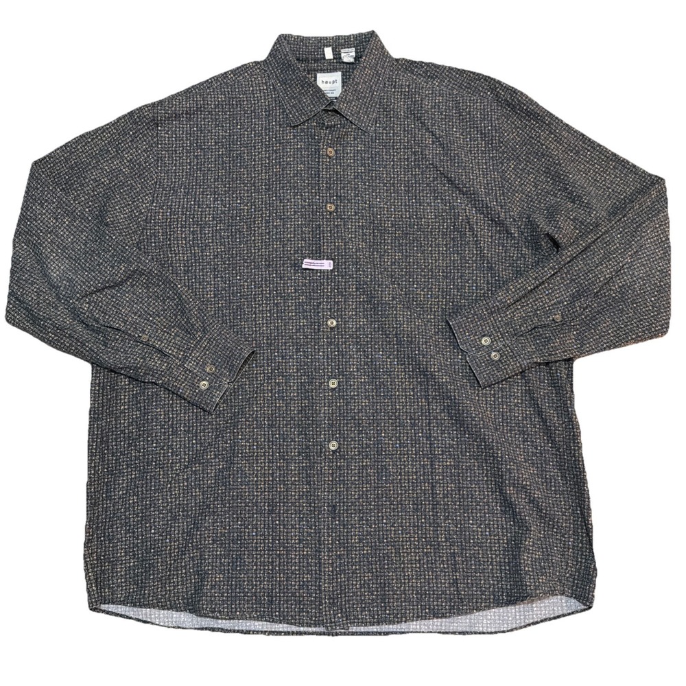 Haupt Men's XL 43/44 - 17.5 Abstract Geo Long Sleeve Button Up Shirt